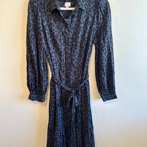 Elegant Black Leopard Print Dress